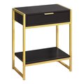 Daphnes Dinnette 24 in. Cappuccino & Gold Metal Accent Table DA2618168